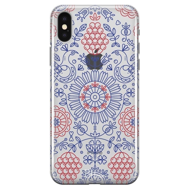 Blue Red Ornaments Coque iPhone XS Max