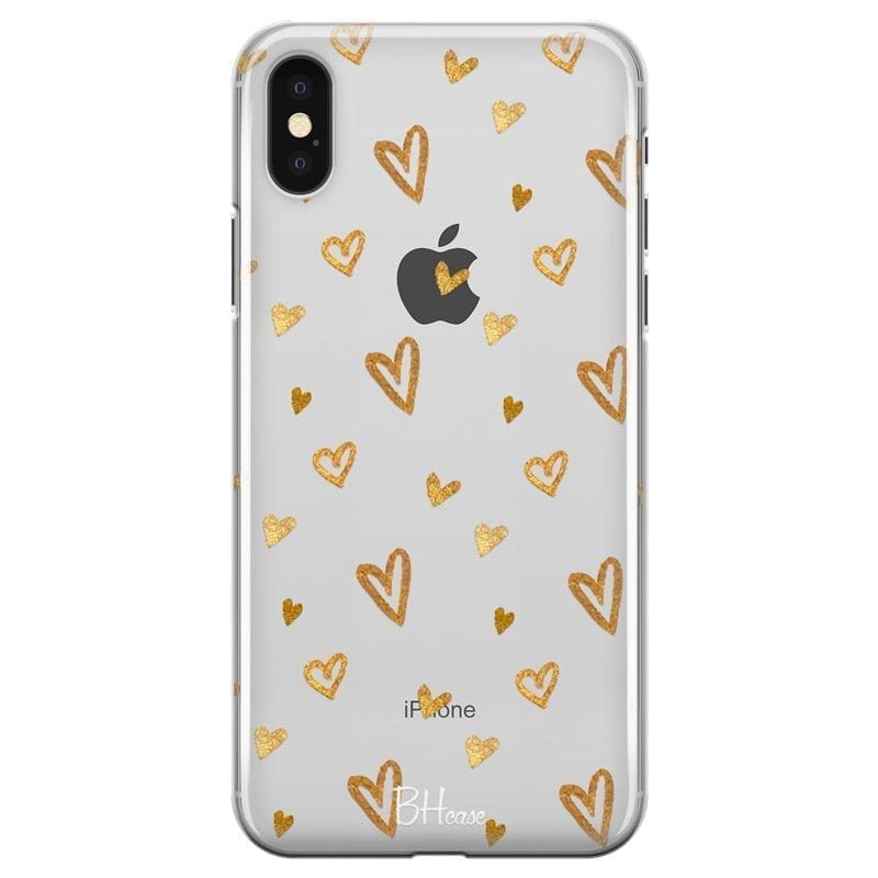 Golden Hearts Coque iPhone XS Max