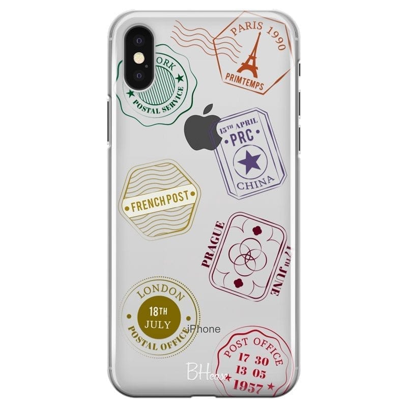Travel Stamps Coque iPhone XS Max