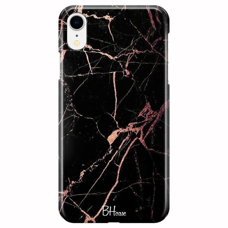 Black Rose Marble Coque iPhone XR