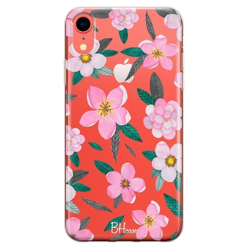 Pink Floral Coque iPhone XR