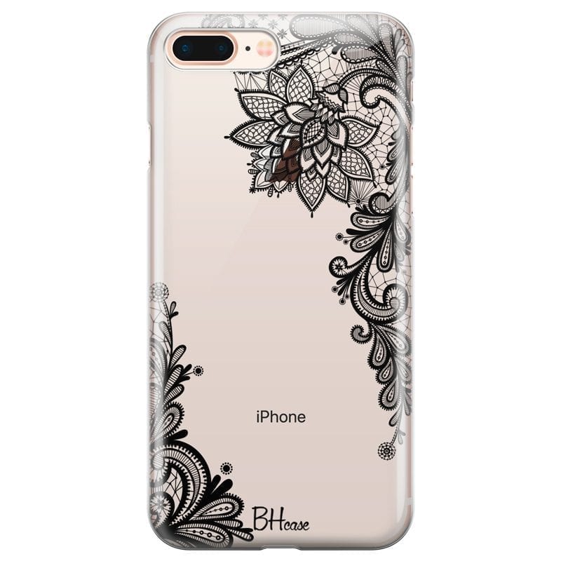Flowers Black Coque iPhone 7 Plus/8 Plus