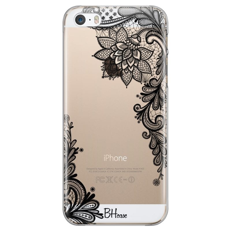 Flowers Black Coque iPhone SE/5S