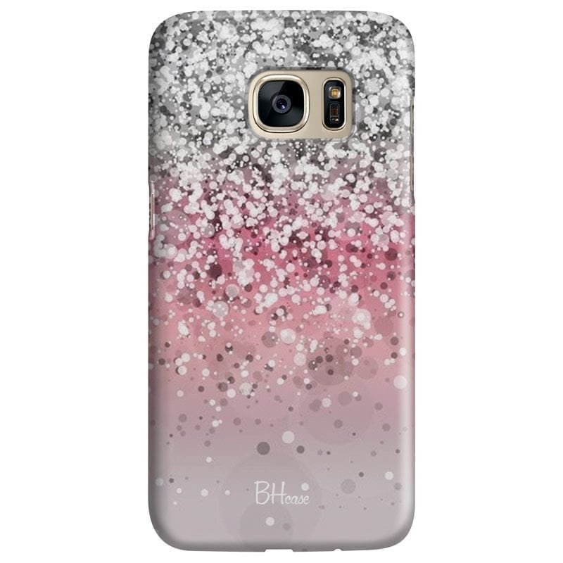 Glitter Pink Silver Coque Samsung S7