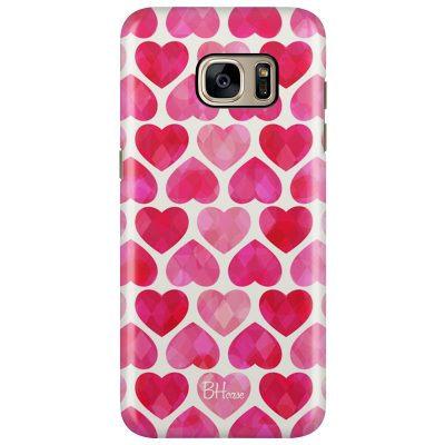 Hearts Pink Coque Samsung S7 Edge