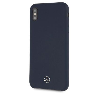 Mercedes Silicone Lining Navy Blue Coque iPhone XS Max