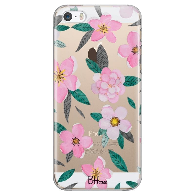 Pink Floral Coque iPhone SE/5S