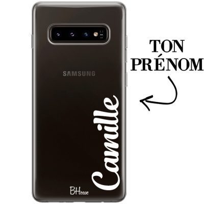 Coque avec vertical prénom pour Samsung S10 Plus