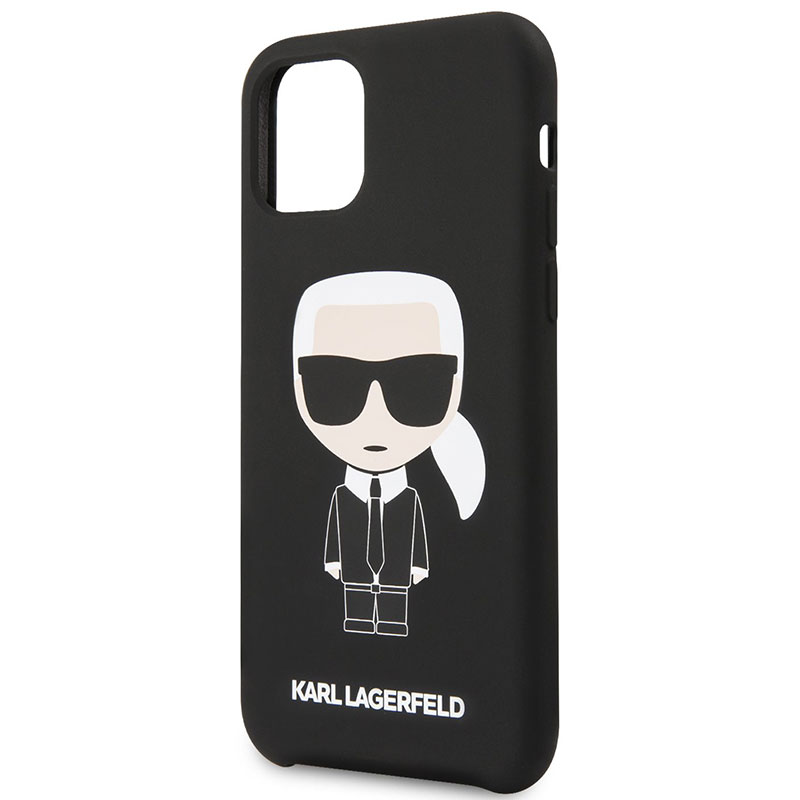 Karl Lagerfeld Iconic Full Body Silicone Black Coque iPhone 11