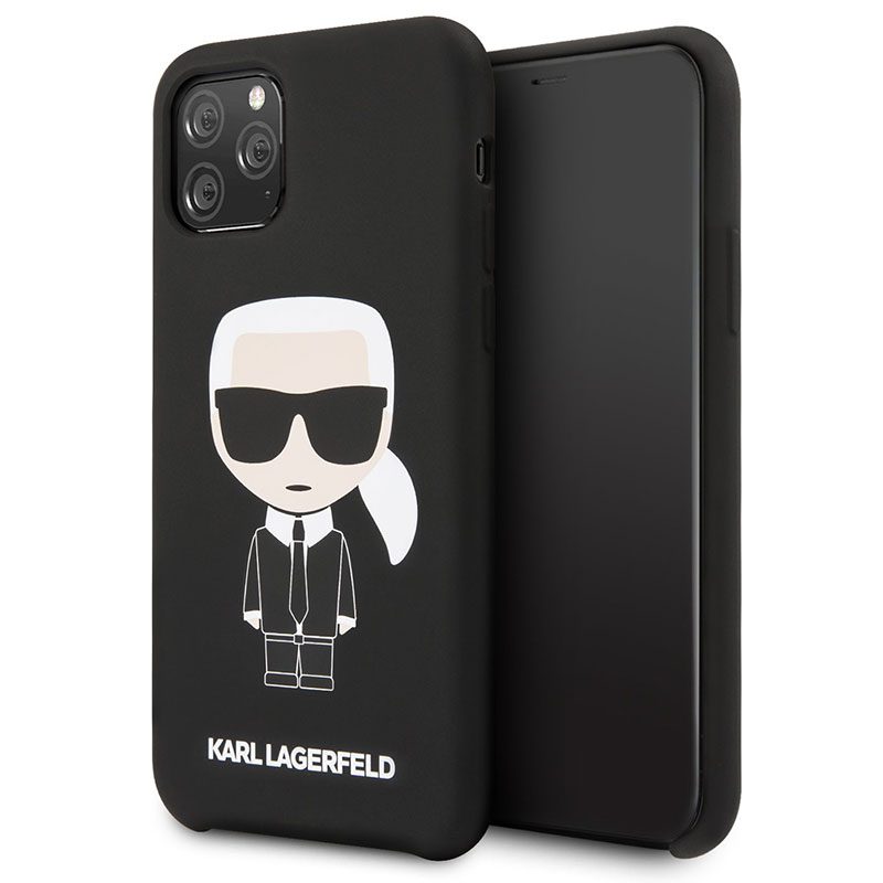 Karl Lagerfeld Iconic Full Body Silicone Black Coque iPhone 11