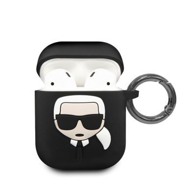 Karl Lagerfeld Head AirPods Silicone Case Black