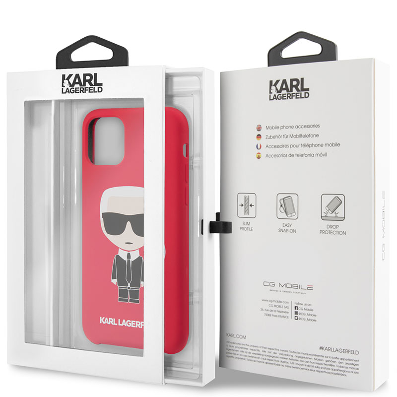 Karl Lagerfeld Iconic Full Body Silicone Red Coque iPhone 11 Pro