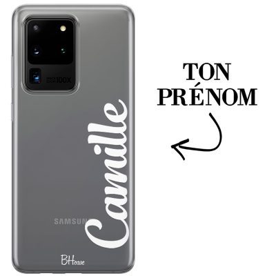 Coque avec vertical prénom pour Samsung S20 Ultra