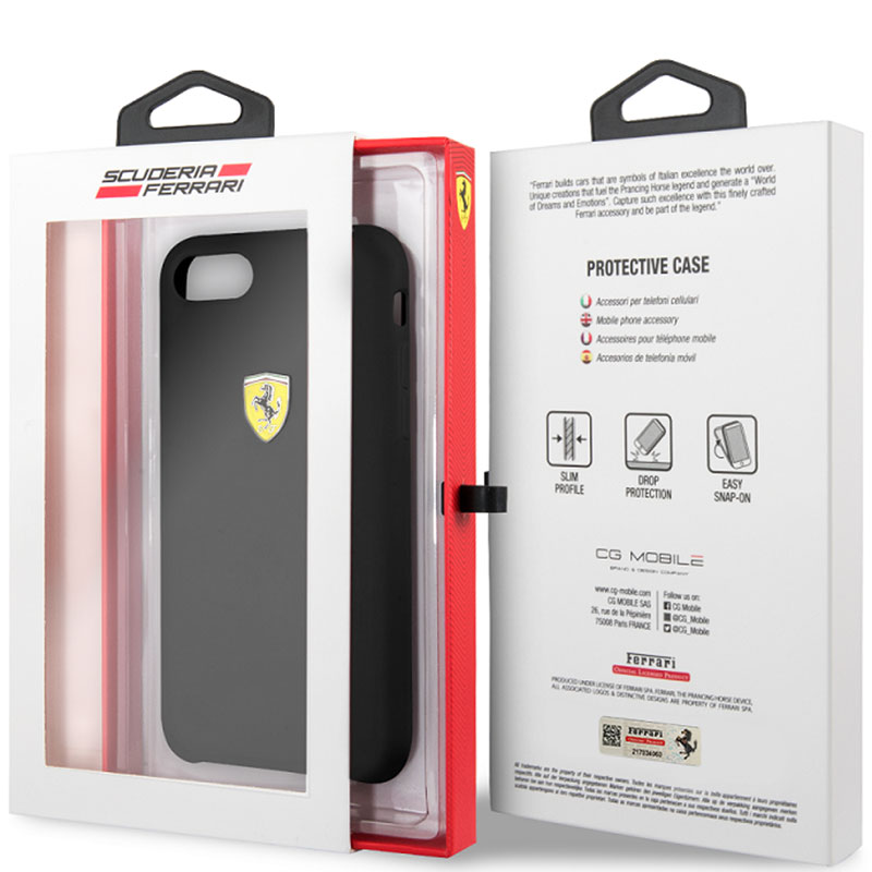 Ferrari SF Silicone Black Coque iPhone 8/7/SE 2020/SE 2022