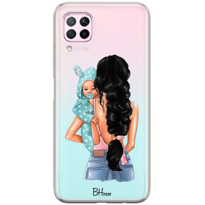 Mother Black Haired With Boy Coque Huawei P40 Lite