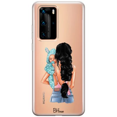 Mother Black Haired With Boy Coque Huawei P40 Pro