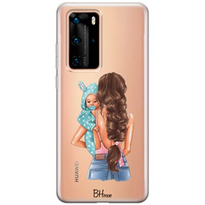 Mother Brunette With Boy Coque Huawei P40 Pro