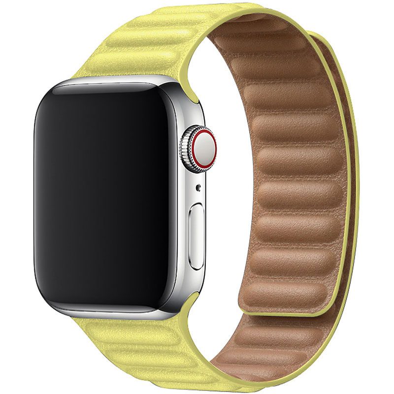Leather Link Bracelet Apple Watch 45/44/42mm Yellow