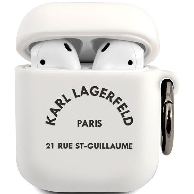 Karl Lagerfeld Rue St Guillaume AirPods Silicone Case White