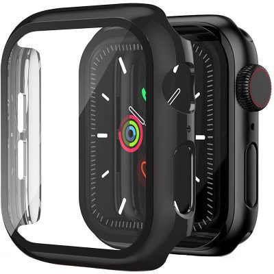 Protective Glass Coque for Apple Watch Black Glossy