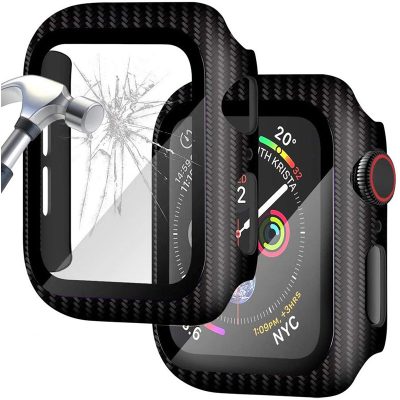 Protective Glass Coque for Apple Watch Carbon Clear