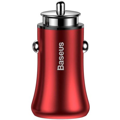 Baseus Car Charger Gentleman 4.8A Dual-USB Red