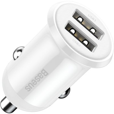 Baseus Car Charger Grain Pro Dual USB 4.8A White