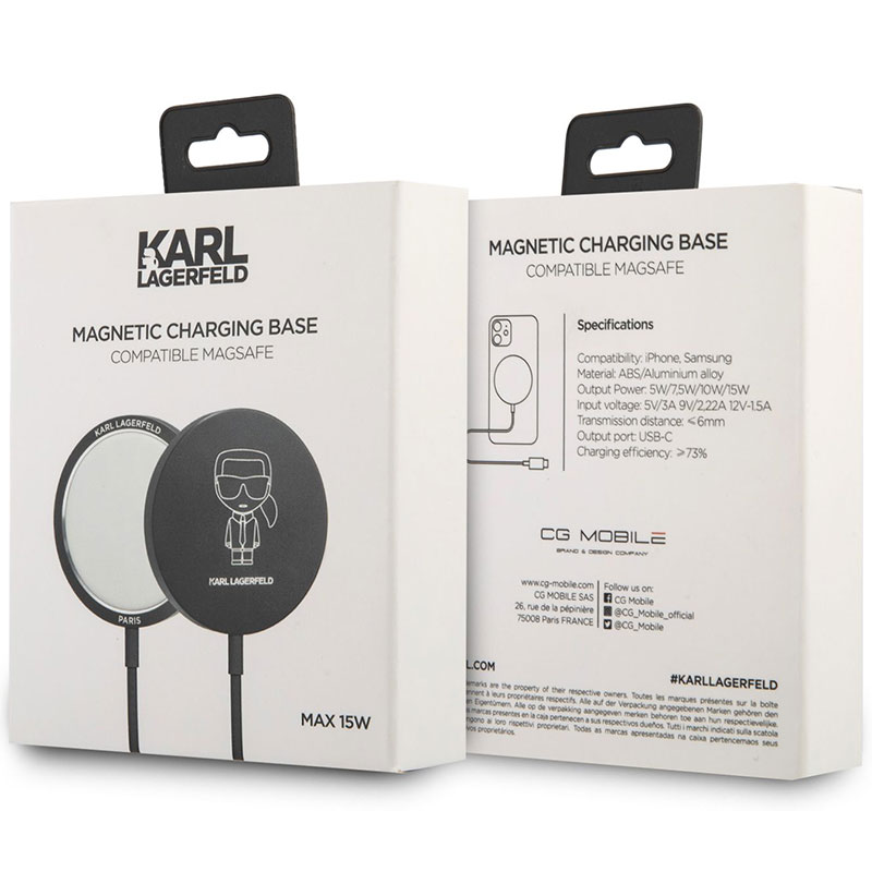 Karl Lagerfeld Outline 15W Wireless Charger Magnetic Black