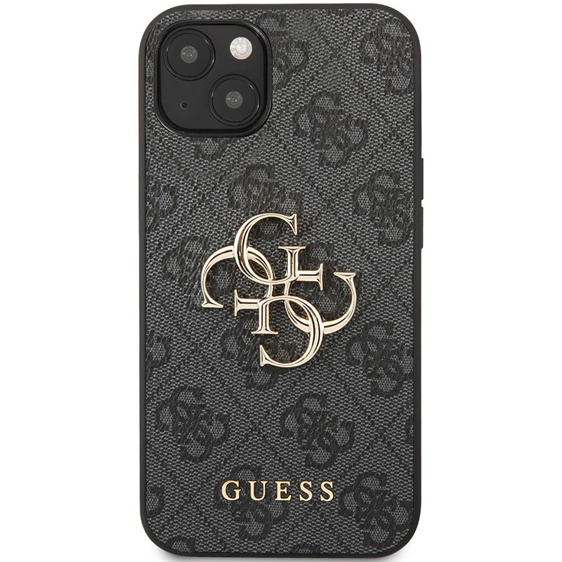 Guess PU 4G Metal Logo Grey Coque iPhone 13