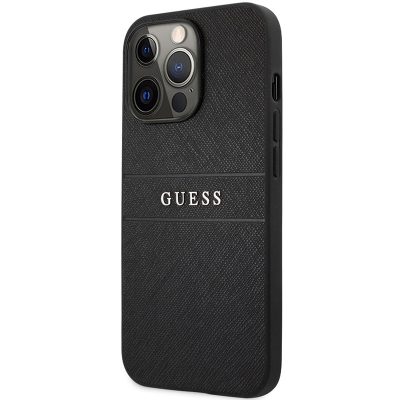 Guess PU Leather Saffiano Black Coque iPhone 13 Pro Max