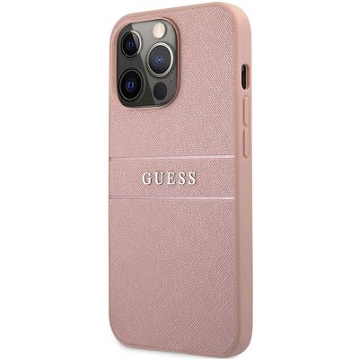 Guess PU Leather Saffiano Pink Coque iPhone 13 Pro Max