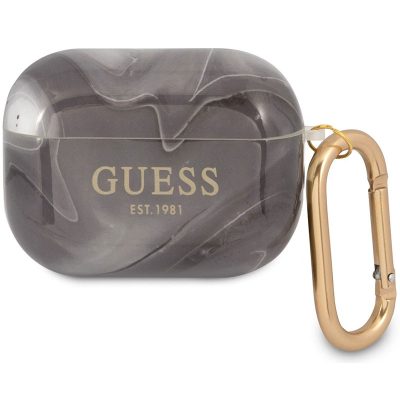 Guess Shiny Marble AirPods Pro TPU Case Black