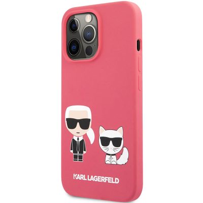 Karl Lagerfeld and Choupette Liquid Silicone Red Coque iPhone 13 Pro Max
