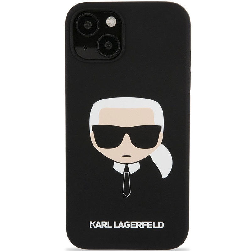 Karl Lagerfeld Liquid Silicone Karl Head Black Coque iPhone 13