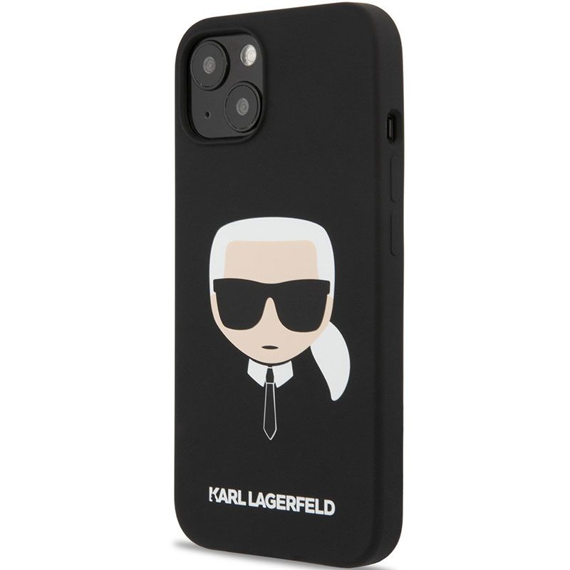Karl Lagerfeld Liquid Silicone Karl Head Black Coque iPhone 13