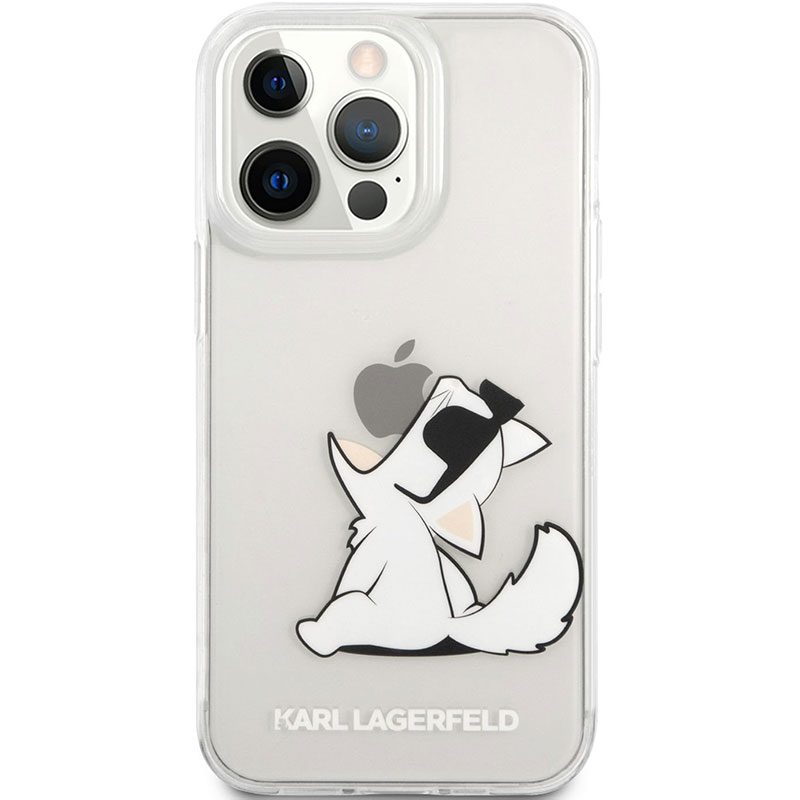 Karl Lagerfeld PC/TPU Choupette Eat Transparent Coque iPhone 13 Pro Max