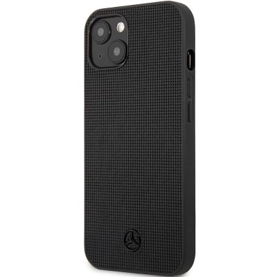 Mercedes Genuine Leather Meshed Black Coque iPhone 13