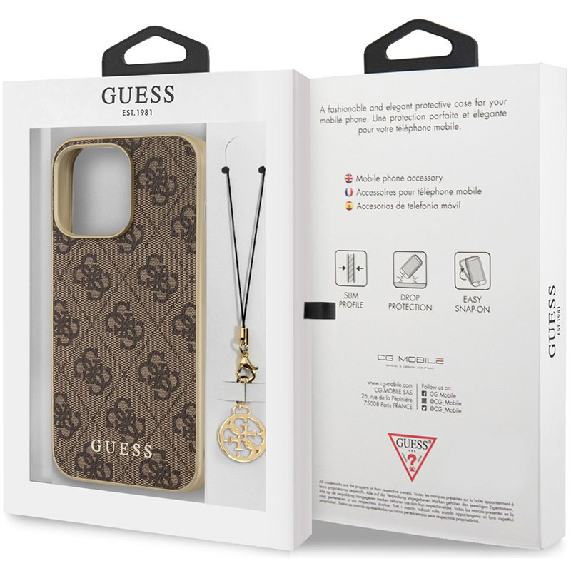 Guess 4G Charms Brown Coque iPhone 13 Pro Max