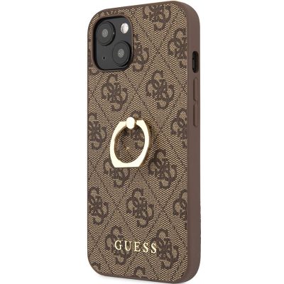 Guess PU 4G Ring Brown Coque iPhone 13