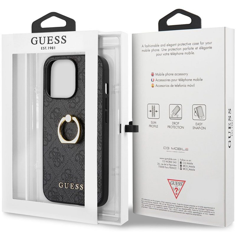 Guess PU 4G Ring Grey Coque iPhone 13 Pro Max