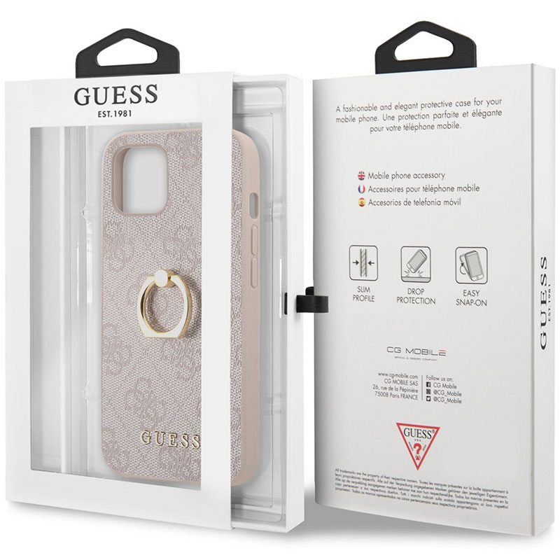 Guess PU 4G Ring Pink Coque iPhone 13