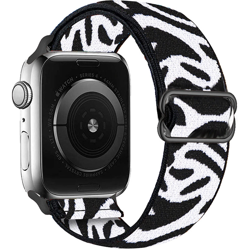 Scrunchie Bracelet Apple Watch 45/44/42mm Zebra White