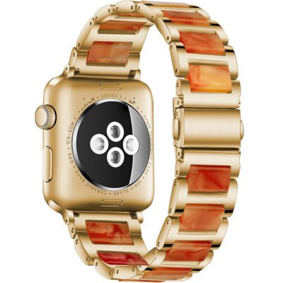 Metal Resin Bracelet Apple Watch 41/40/38mm Gold Orange