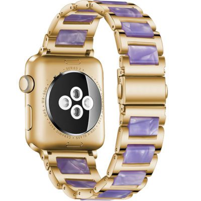 Metal Resin Bracelet Apple Watch 41/40/38mm Gold Purple