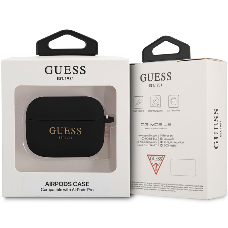 Guess 4G Charms AirPods Pro Silicone Case Black