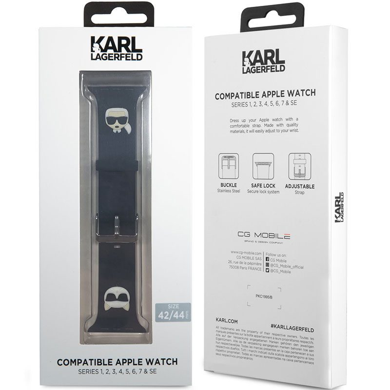 Karl Lagerfeld Karl and Choupette Bracelet Apple Watch 45/44/42mm Black