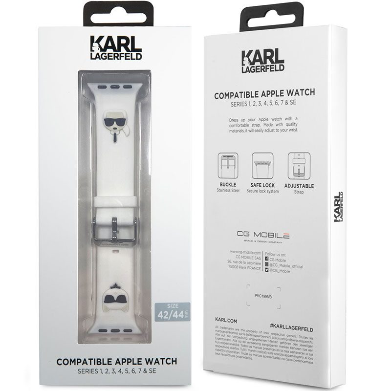 Karl Lagerfeld Karl and Choupette Bracelet Apple Watch 45/44/42mm White