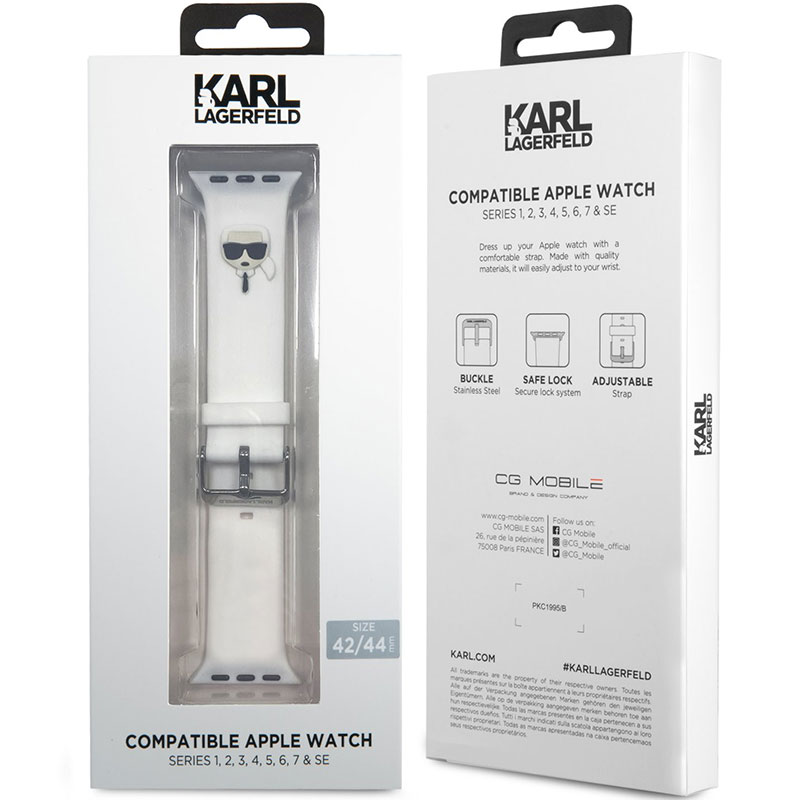 Karl Lagerfeld Karl Head Bracelet Apple Watch 45/44/42mm White