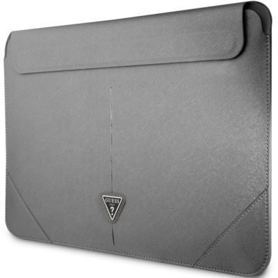Guess Saffiano Triangle Metal Logo Coque Notebook 13/14" Silver