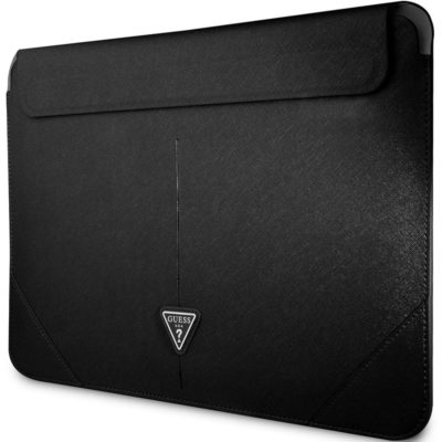 Guess Saffiano Triangle Metal Logo Coque Notebook 16" Black